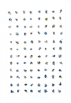 96 Essences | 2019 | 100x70cm | Peer Kriesel  Essences Mischtechnik auf Seekarte, gerahmt